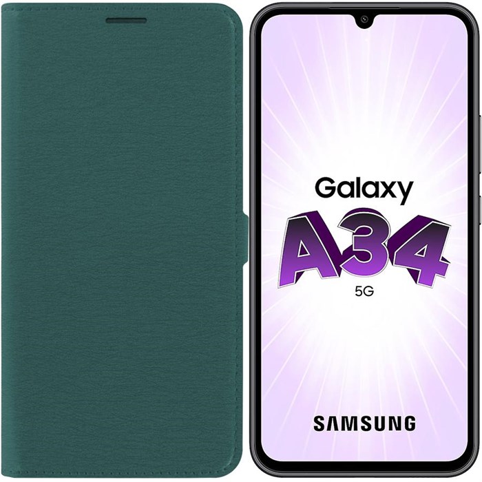 Чехол-книжка Krutoff Eco Book для Samsung Galaxy A34 5G (A346) зелёный опал - фото 760410