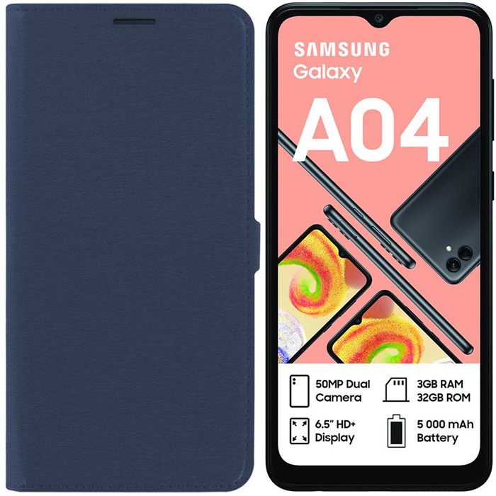 Чехол-книжка Krutoff Eco Book для Samsung Galaxy A04 (A045) синий - фото 760425