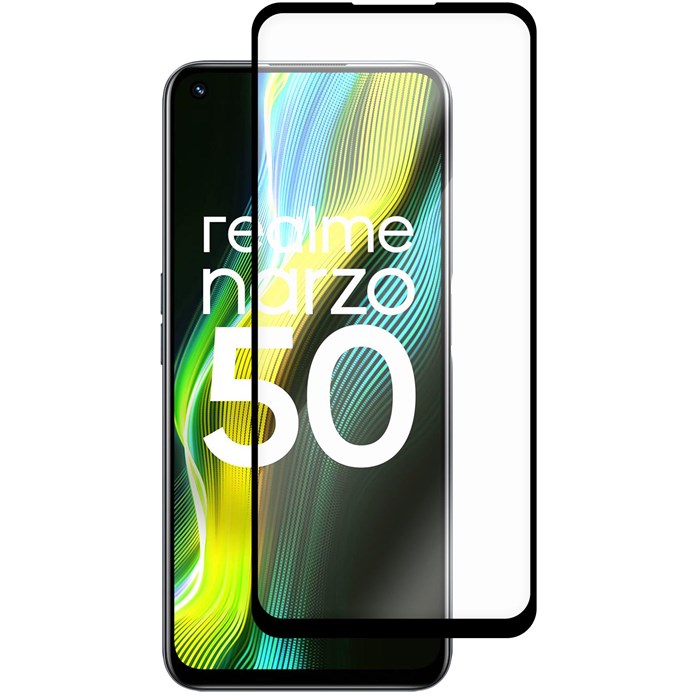 Стекло защитное Full Glue Premium Krutoff для Realme Narzo 50 черное - фото 807072