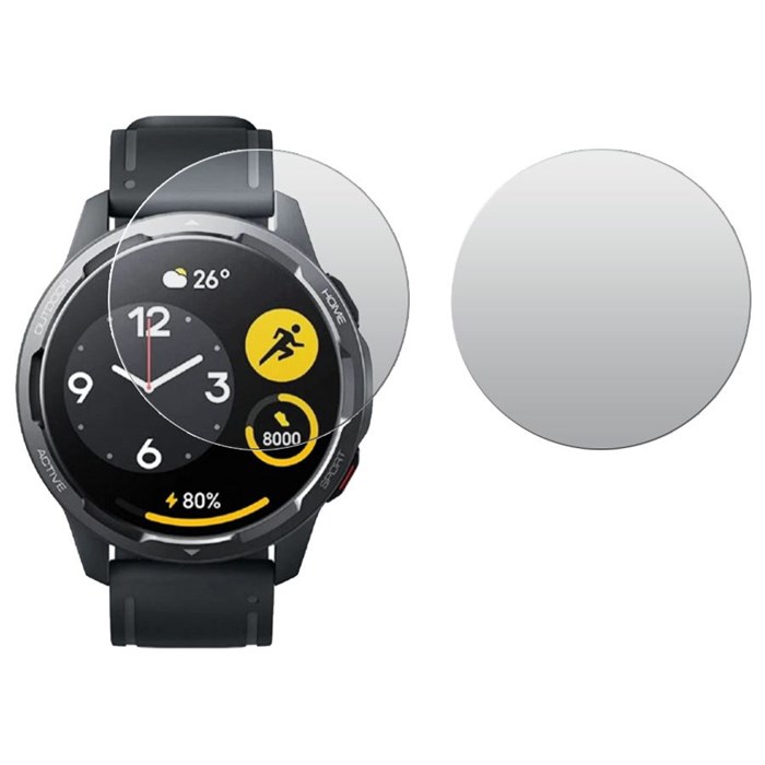 Стекло защитное гибридное МАТОВОЕ Krutoff для Xiaomi Watch S1 Active GL (2 шт.) - фото 847536