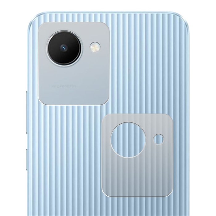 Стекло защитное гибридное МАТОВОЕ Krutoff для камеры Realme C30 (2 шт.) - фото 853904