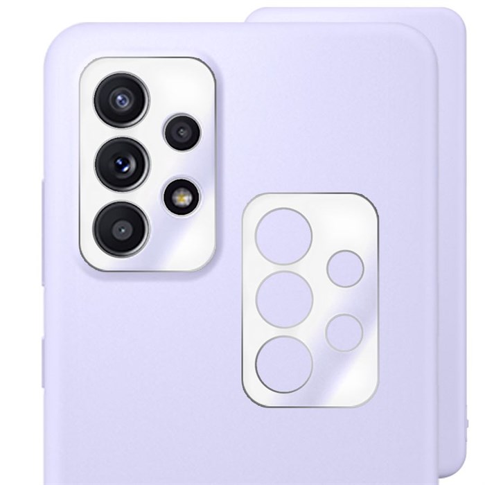 Стекло защитное гибридное МАТОВОЕ Krutoff для камеры Samsung Galaxy A52 (A525) (2 шт.) - фото 853928