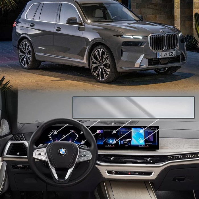 Защитное гибридное стекло Krutoff для экрана мультимедии BMW X7 2022 - фото 888107