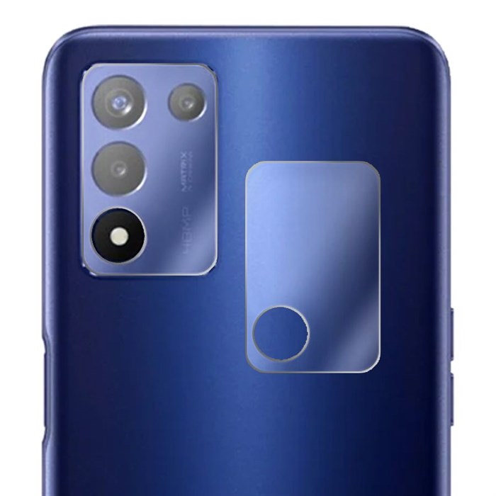 Стекло защитное гибридное МАТОВОЕ Krutoff для камеры Realme 9 5G SE (2 шт.) - фото 919801