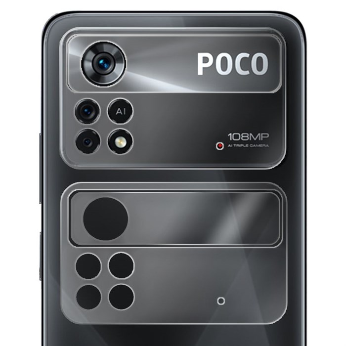 Стекло защитное гибридное МАТОВОЕ Krutoff для камеры Xiaomi Poco X4 Pro 5G (2 шт.) - фото 919803