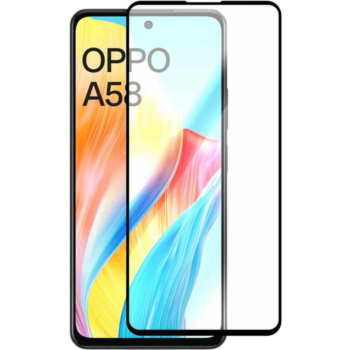 Стекло защитное Full Glue Premium Krutoff для OPPO A58 4G черное - фото 981856