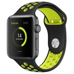 {{photo.Alt || photo.Description || 'Ремешок Krutoff Silicone Sport для Apple Watch 38/40mm (black/yellow) 2'}}