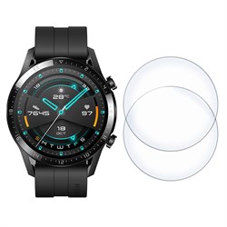 Стекло защитное гибридное Krutoff для Huawei Watch GT 2 Sport (46mm) 2 шт.