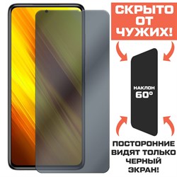 Стекло защитное гибридное Антишпион Krutoff для Xiaomi Poco X3/ X3 Pro