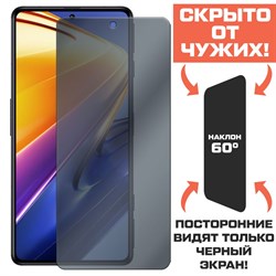 Стекло защитное гибридное Антишпион Krutoff для Xiaomi Poco F4 GT