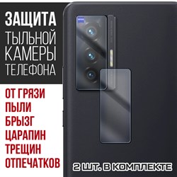 Стекло защитное гибридное Krutoff для камеры Vivo X70T (2 шт.)