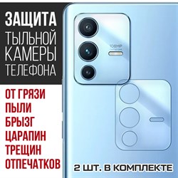 Стекло защитное гибридное Krutoff для камеры Vivo S12 (2 шт.)