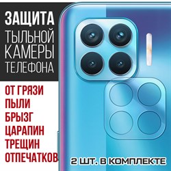 Стекло защитное гибридное Krutoff для камеры OPPO Reno 4 Lite (2 шт.)