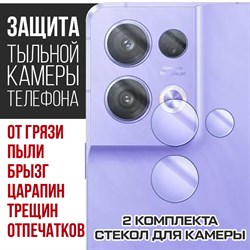 Стекло защитное гибридное Krutoff для камеры OPPO Reno 8 Pro (2 шт.)