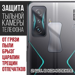 Стекло защитное гибридное Krutoff для камеры Xiaomi Redmi K50 (2 шт.)