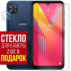 Стекло защитное гибридное Krutoff для Wiko Y62 Plus + защита камеры (2 шт.)