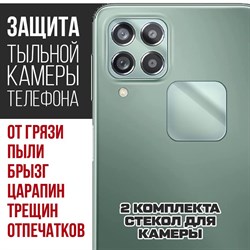 Стекло защитное гибридное Krutoff для камеры Samsung Galaxy M53 (2 шт.)