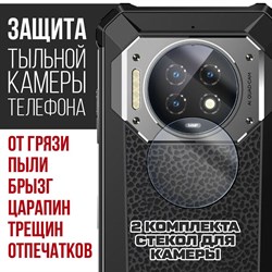 Стекло защитное гибридное Krutoff для камеры Oukitel WP19 (2 шт.)