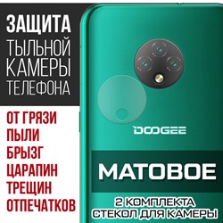 Стекло защитное гибридное МАТОВОЕ Krutoff для камеры Doogee X95 Pro (2 шт.)