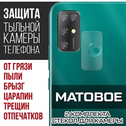 Стекло защитное гибридное МАТОВОЕ Krutoff для камеры Doogee X96 Pro (2 шт.)