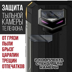 Стекло защитное гибридное Krutoff для камеры Doogee S89 Pro (2 шт.)