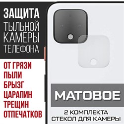 Стекло защитное гибридное МАТОВОЕ Krutoff для камеры Google Pixel 4 (2 шт.)