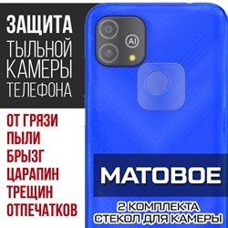 Стекло защитное гибридное МАТОВОЕ Krutoff для камеры INOI A62 Lite (2 шт.)