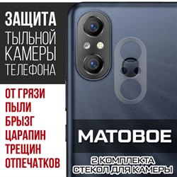 Стекло защитное гибридное МАТОВОЕ Krutoff для камеры ITEL A49 (2 шт.)