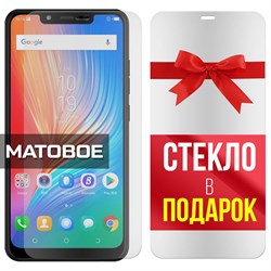 Комплект из 2-x защитных гибридных стекол МАТОВЫХ Krutoff для Tecno Spark 3