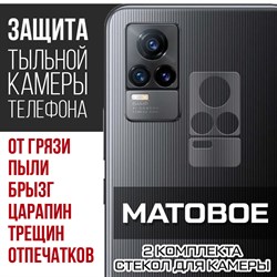 Стекло защитное гибридное МАТОВОЕ Krutoff для камеры Vivo V21e (2 шт.)