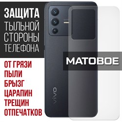 Стекло защитное гибридное МАТОВОЕ Krutoff для Vivo V23 задняя сторона