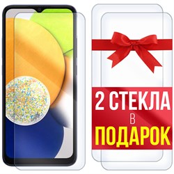 Комплект из 3-x защитных гибридных стекл Krutoff для Samsung Galaxy A03