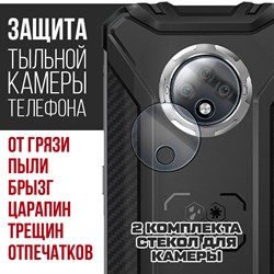 Стекло защитное гибридное Krutoff для камеры Oukitel WP8 Pro (2 шт.)