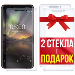 Комплект из 3-x защитных гибридных стекл Krutoff для Nokia 6.1 (2018)