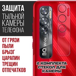 Стекло защитное гибридное Krutoff для камеры BQ 6868L Wide (2 шт.)