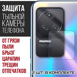 Стекло защитное гибридное Krutoff для камеры Xiaomi Redmi K50 Pro (2 шт.)