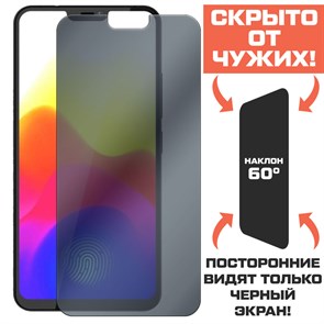 Стекло защитное гибридное Антишпион Krutoff для Vivo X21