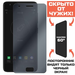 Стекло защитное гибридное Антишпион Krutoff для Lenovo ZUK Z2/ Z2 Plus