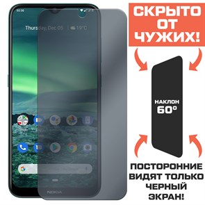 Стекло защитное гибридное Антишпион Krutoff для Nokia 2.3