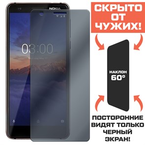 Стекло защитное гибридное Антишпион Krutoff для Nokia 3.1