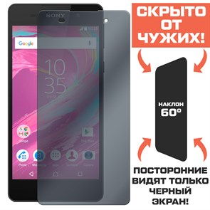 Стекло защитное гибридное Антишпион Krutoff для Sony Xperia E5