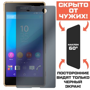 Стекло защитное гибридное Антишпион Krutoff для Sony Xperia M5/ M5 Dual