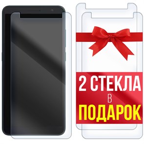 Комплект из 3-x защитных гибридных стекол Krutoff для Alcatel 1B (2020) / 5002D/5002H