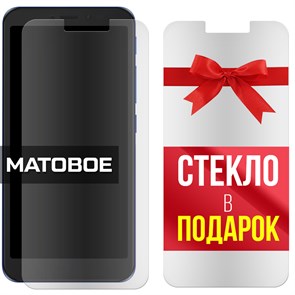 Комплект из 2-x защитных гибридных МАТОВЫХ стекол Krutoff для Alcatel 1V (2019) / 5001D