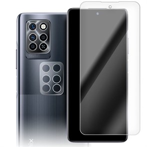 Стекло защитное гибридное Krutoff для INFINIX Note 10 Pro + защита камеры (2 шт.)