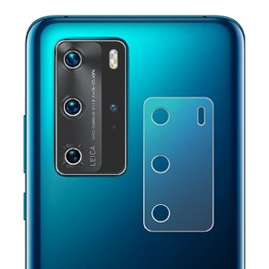 Стекло защитное гибридное МАТОВОЕ Krutoff для камеры Huawei P40 (2 шт.)