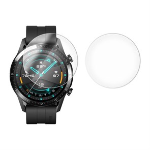 Стекло защитное гибридное Krutoff для Huawei Watch GT Cyber (46mm) 2 шт.