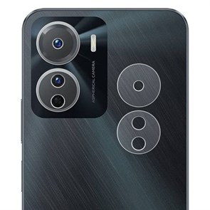 Стекло защитное гибридное МАТОВОЕ Krutoff для камеры Vivo Y16 (2 шт.)