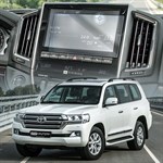 Защитное гибридное стекло Krutoff для экрана мультимедии Toyota Land Cruiser 200 2 рестайлинг 2015 - 2021 - фото 340729