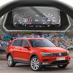 Защитное гибридное стекло Krutoff для экрана приборной панели Volkswagen Tiguan 2 2016 - 2020 - фото 393874